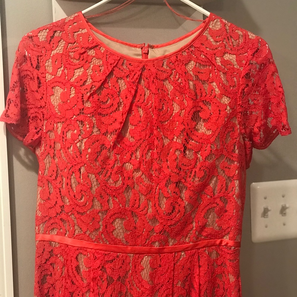 Adriana Papell Coral lace Dress